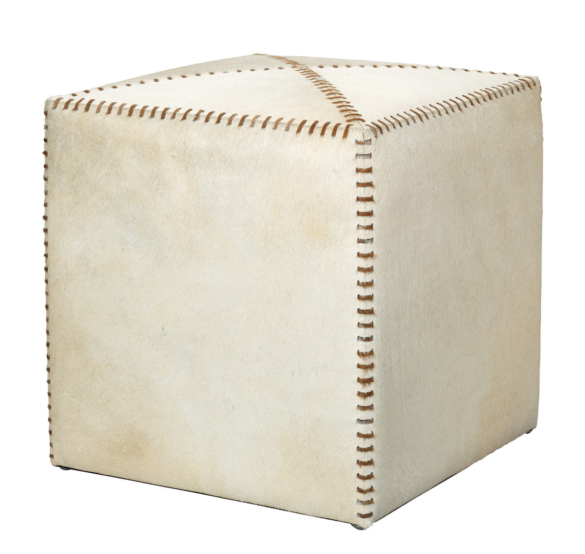 White HIde Ottoman, Small
