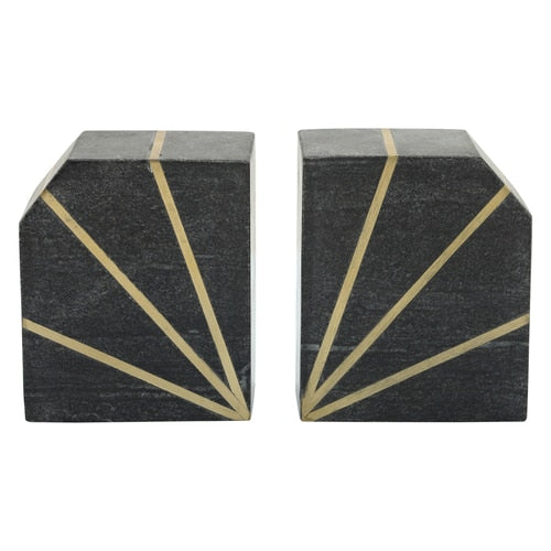 Black Marble Bookends