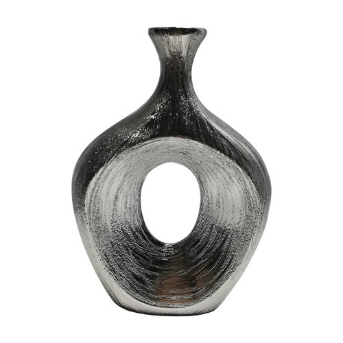 Silver Oval Vase