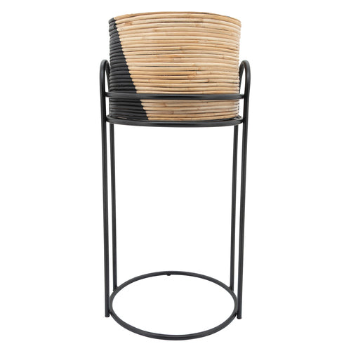 Brown Wicker Planter in Stand
