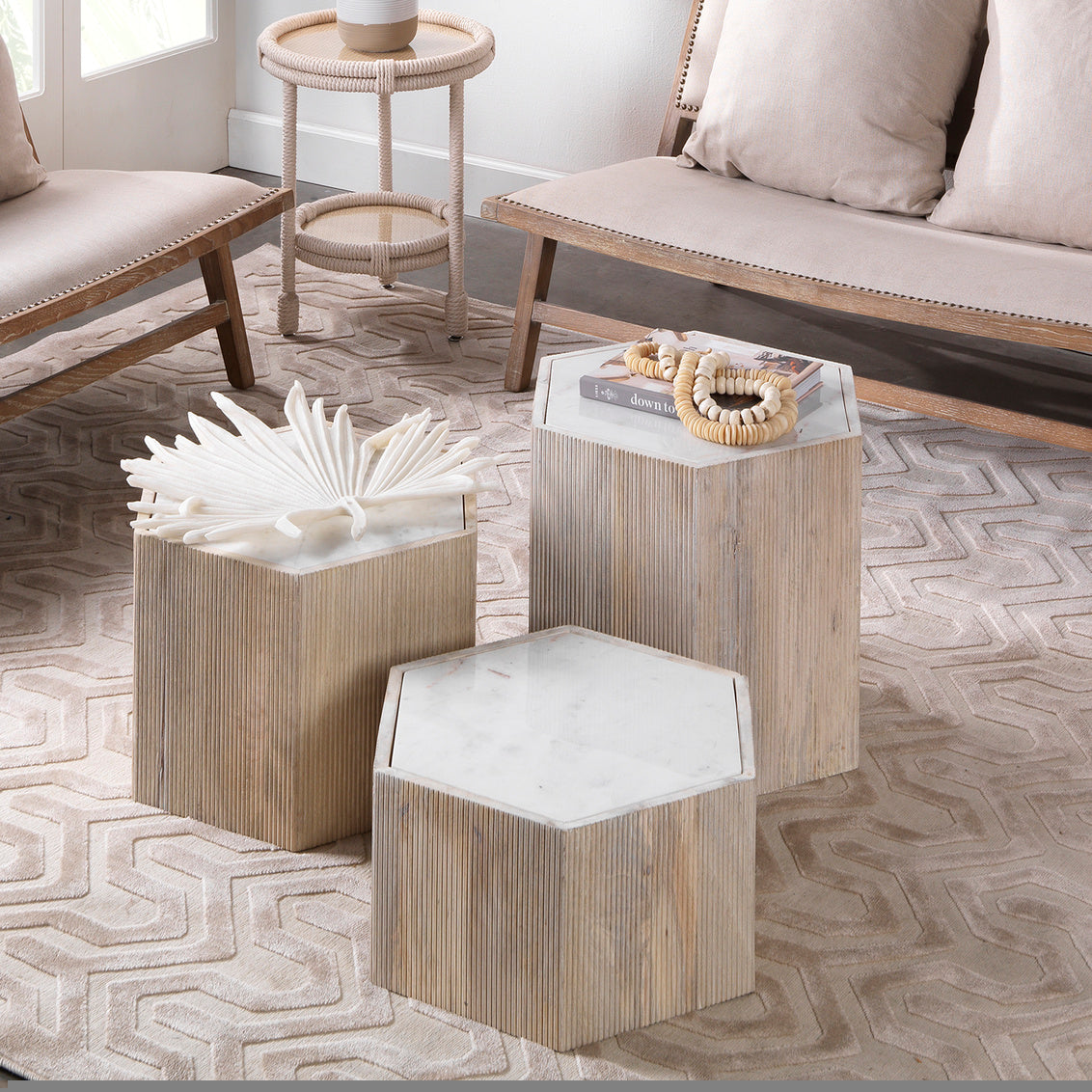 Argan Hexagon Table, Large