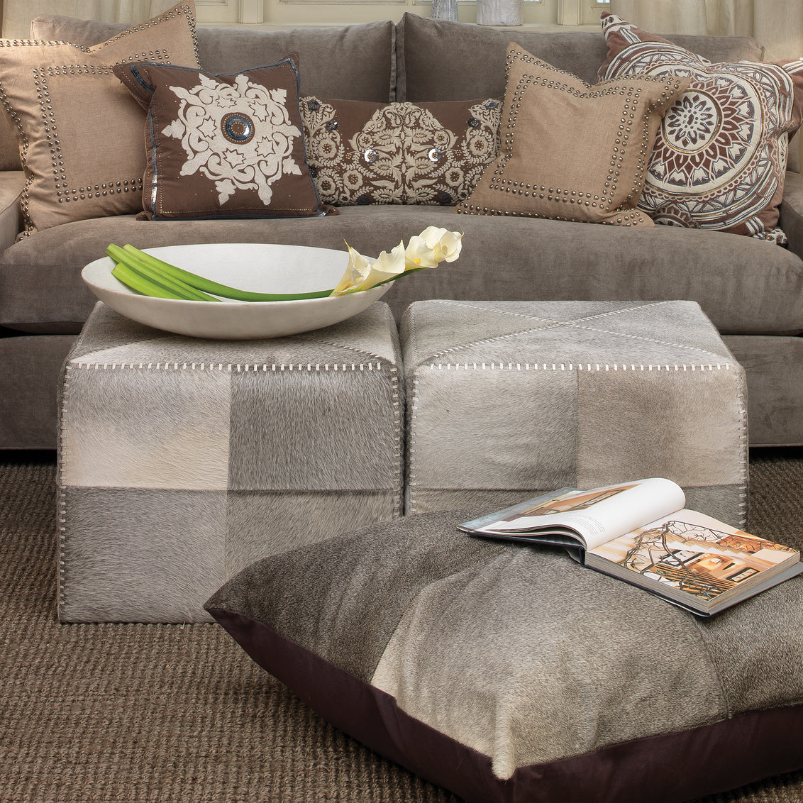 Grey Ottoman, Large