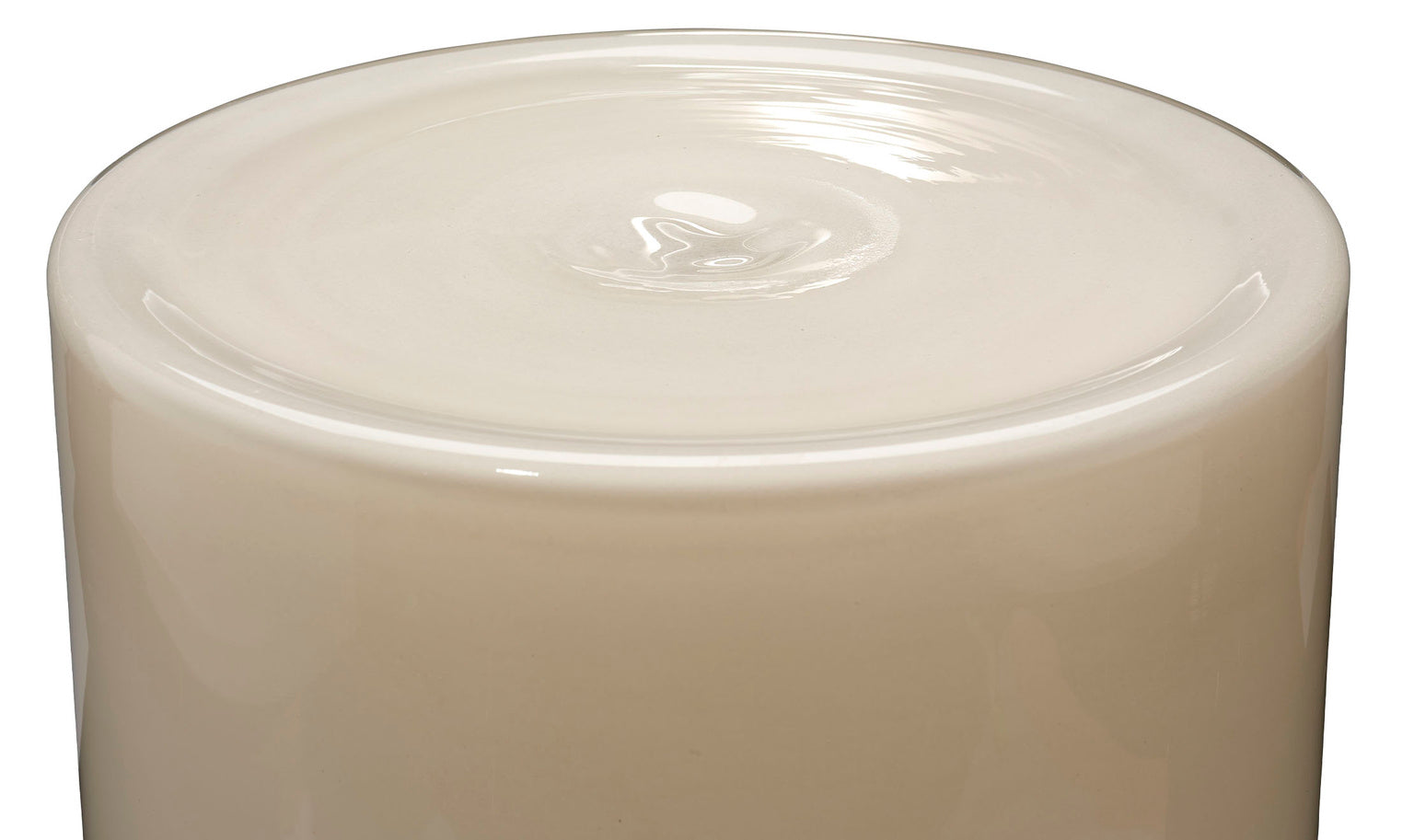 Beige cylindrical container on a white background