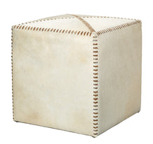 White HIde Ottoman, Small