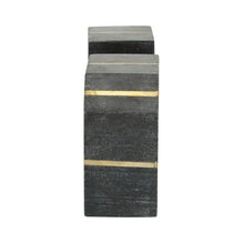 Side View of Black Marble Bookends