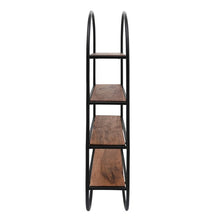 Side View of Oval Wooden Metal Shelf Wall Decor