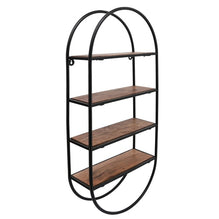 Wall Shelves and Wood and Metal Oval