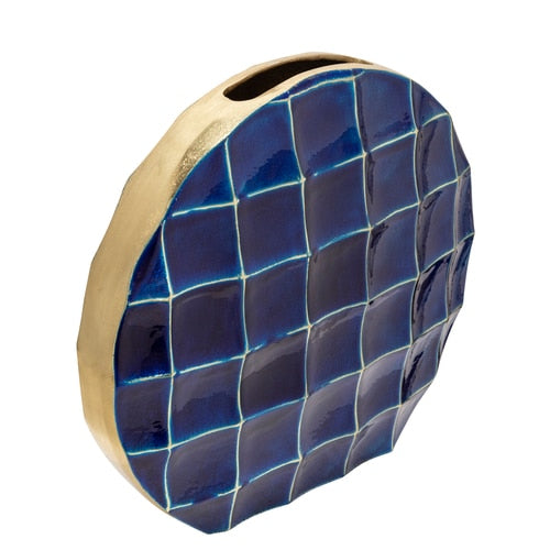 Gold and Navy Tortiose Vase