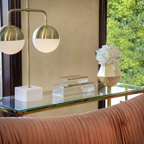 Glass blush metal boxes home accessies