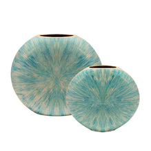 Set of Turquoise Metal Vase